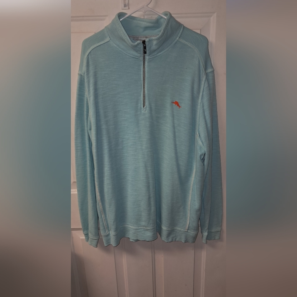 Tommy Bahama "Tobago Bay" 1/2 Zip Men's XXL Pullover Sweater. Turquoise